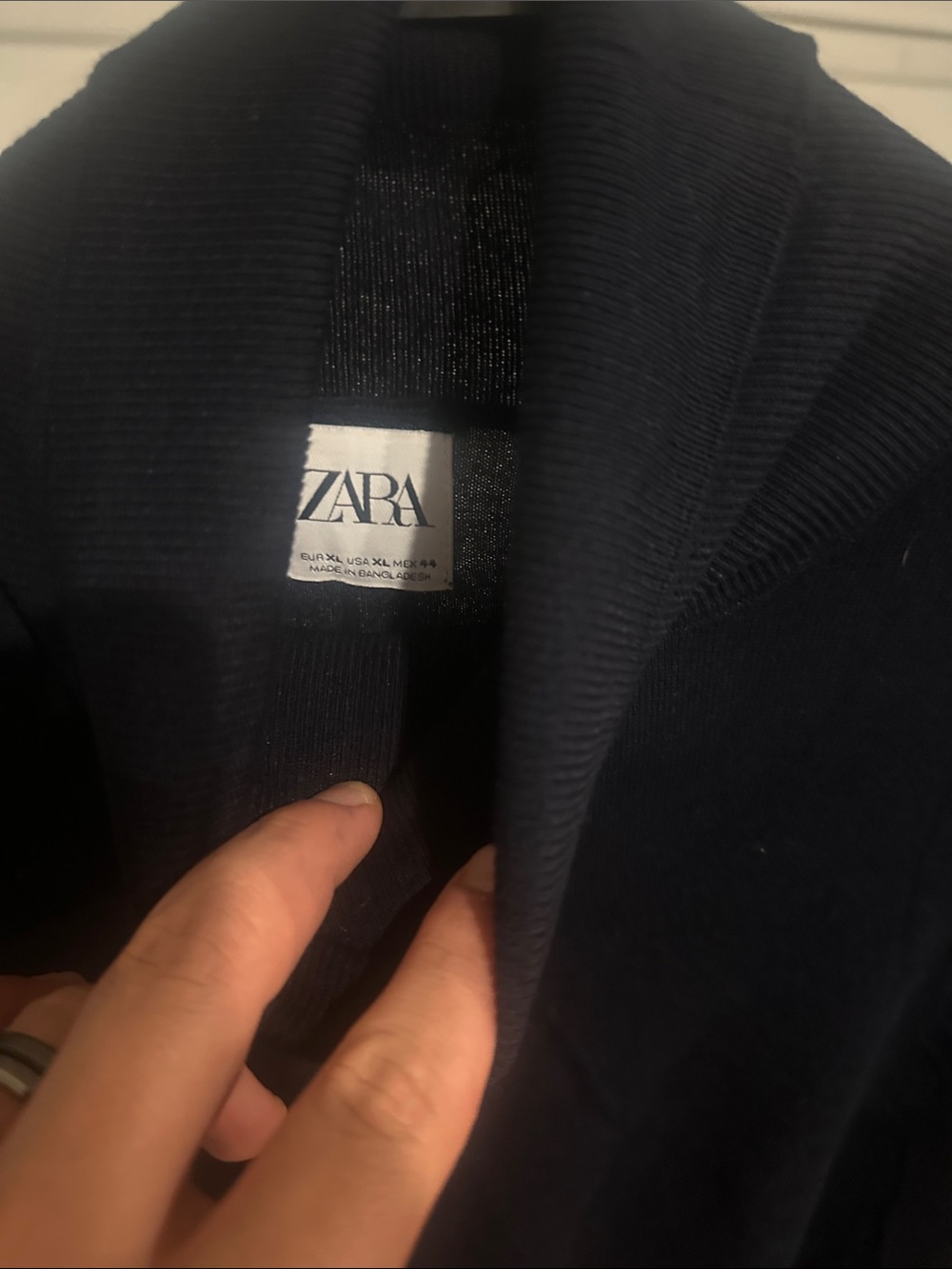 ZARA Men’s Dark Navy Ribbed turtle neck